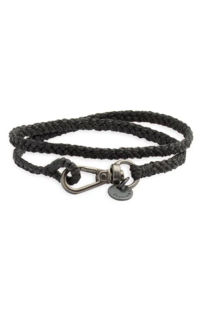 Caputo & Co Hand Braided Nylon Bracelet In Black