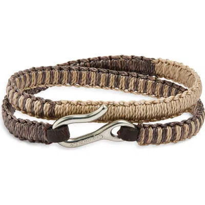 Caputo & Co Hand Knotted Leather Double Wrap Bracelet In Brown