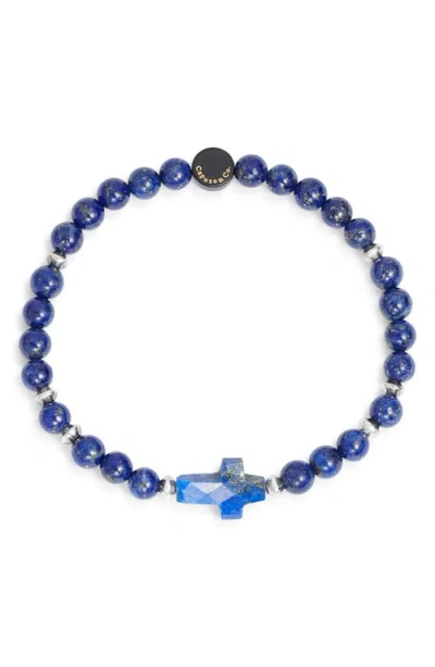 Caputo & Co . Lapis Lazuli Cross Bracelet In Blue