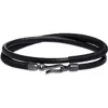 Caputo & Co Leather Double Wrap Bracelet In Black