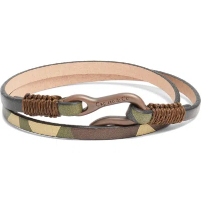 Caputo & Co . Leather Double Wrap Bracelet In Gray