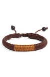 Caputo & Co Macramé Adjustable Bracelet In Brown