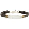 Caputo & Co Macrame Hammered Id Bracelet In Black