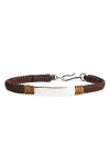 Caputo & Co Macramé Id Bracelet In Brown