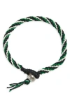 Caputo & Co Macramé Knotted Stripe Bracelet In Green