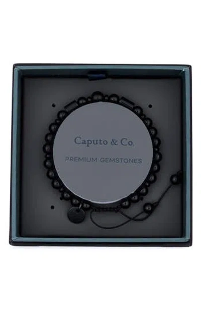 Caputo & Co Nazar Semiprecious Stone Bracelet In Black