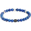 Caputo & Co Square Beaded Stretch Bracelet In Blue