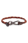Caputo & Co . Swivel Clasp Braided Bracelet In Red
