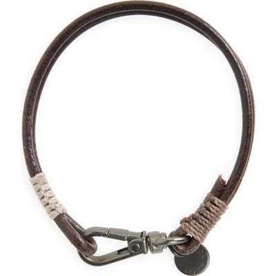 Caputo & Co Swivel Clasp Craftman Leather Bracelet In Brown