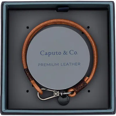 Caputo & Co Swivel Craftman Leather Bracelet In Brown