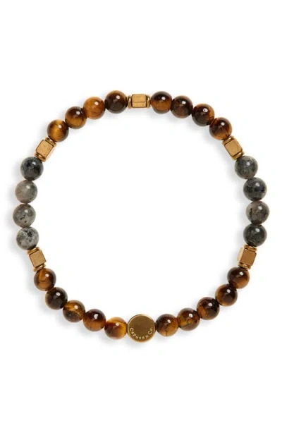 Caputo & Co . Tiger Eye Beaded Bracelet In Neutral