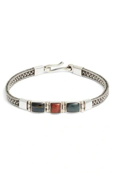 Caputo & Co . Triple Cabochon Artisan Bracelet In Metallic