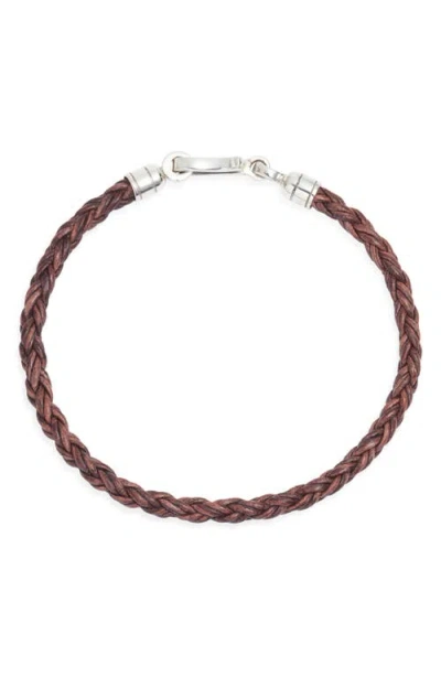 Caputo & Co . Twisted Braid Leather Bracelet In Brown