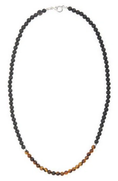 Caputo & Co . Ubud Lava Rock & Lapis Lazuli Beaded Necklace