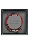 Caputo & Co . Utility Hook Leather Bracelet In Red