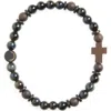 Caputo & Co Azabache Cross Beaded Stretch Bracelet In Blue Tiger Eye