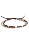 Caputo & Co Beaded Braided Cord Bracelets In Brown Combo