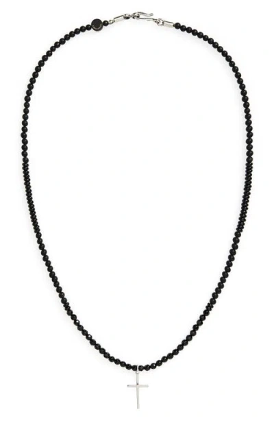 Caputo & Co . Beaded Cross Pendant Necklace
