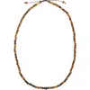 Caputo & Co . Evil Eye Beaded Necklace In Tiger Eye