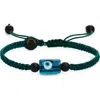 Caputo & Co . Murano Glass Evil Eye Macramé Adjustable Bracelet In Green
