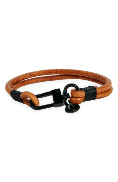 Caputo & Co Craftman Leather Bracelet In Brown