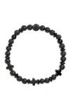 Caputo & Co Cross Beaded Stretch Bracelet