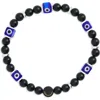 Caputo & Co Evil Eye Glass Bead Bracelet In Black Onyx