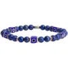 Caputo & Co Evil Eye Glass Bead Bracelet In Lapis Lazuli