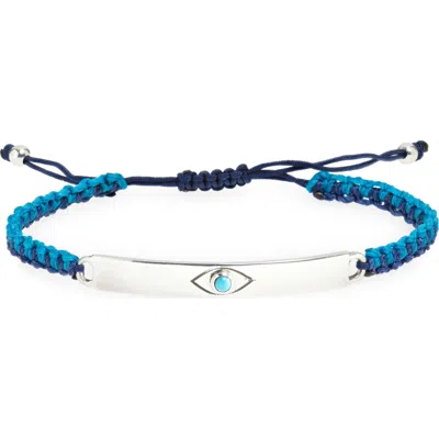 Caputo & Co Evil Eye Macramé Bracelet In Blue