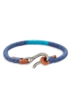 Caputo & Co Hand Wrapped Leather Bracelet In Blue