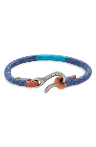 Caputo & Co Hand Wrapped Leather Bracelet In Blue