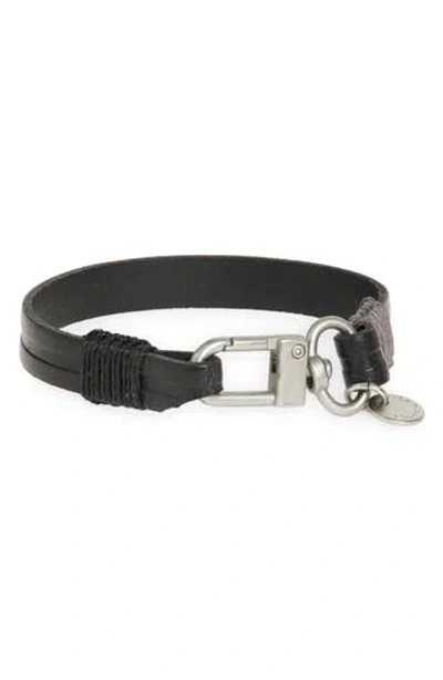 Caputo & Co Leather Bracelet In Black