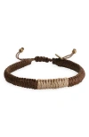 Caputo & Co Macramé Adjustable Bracelet In Brown Combo