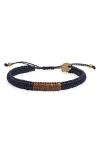 Caputo & Co Macramé Adjustable Bracelet In Navy Combo