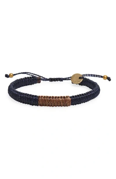 Caputo & Co Macramé Adjustable Bracelet In Navy Combo