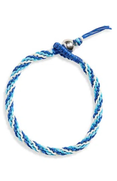 Caputo & Co Macramé Knotted Stripe Bracelet In Blue Combo