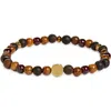 Caputo & Co Mala Beaded Stretch Bracelet In Red Garnet