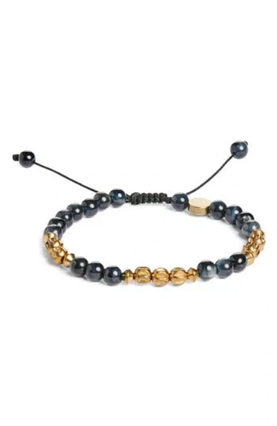 Caputo & Co Semiprecious Stone Beaded Slider Bracelet In Blue