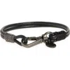 Caputo & Co Swivel Clasp Craftman Leather Bracelet In Black
