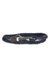 Caputo & Co Swivel Clasp Double Wrap Bracelet In Dark Navy