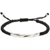 Caputo & Co Twisted Tube Macramé Slider Bracelet In Black