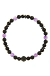 Caputo & Co Vibrant Beaded Stretch Bracelet In Amethyst