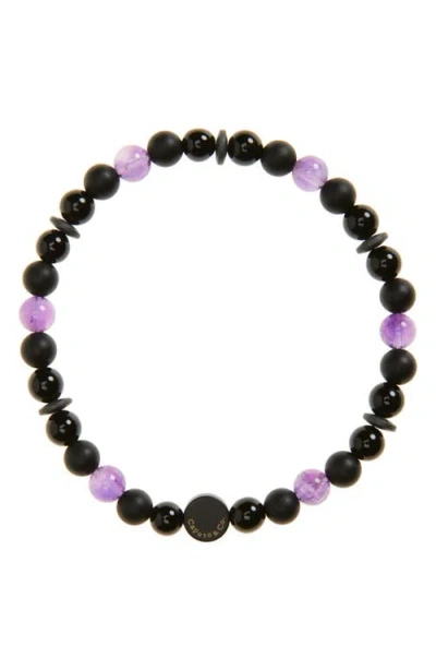 Caputo & Co Vibrant Beaded Stretch Bracelet In Amethyst