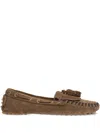 Car Shoe Driving Tassel-embellished Suede Loafers