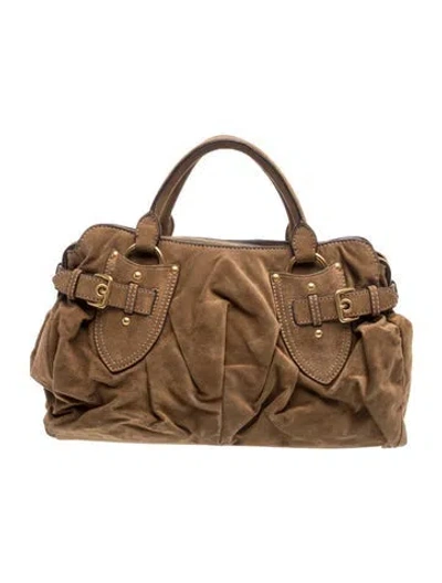Pre-owned Car Shoe Leather Top Handle Bag In Brown