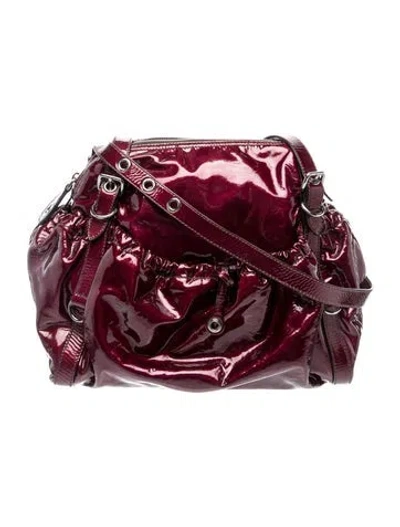 Pre-owned Car Shoe Patent Leather Shoulder Bag In Purple