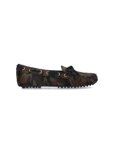 Car Shoe Pony Hair Loafers In Green