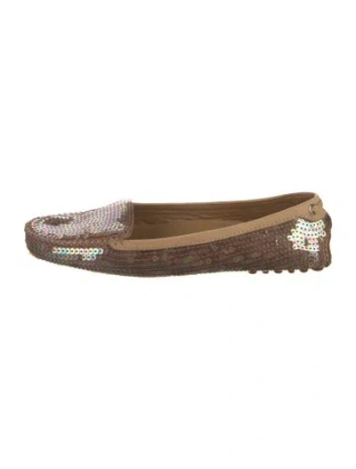 Pre-owned Car Shoe Sequins Loafers In Multicolor