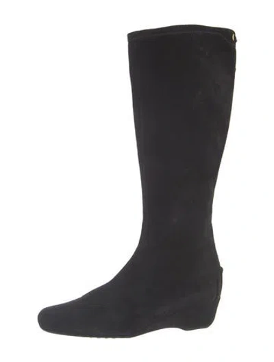 Pre-owned Car Shoe Suede Boots In Blue