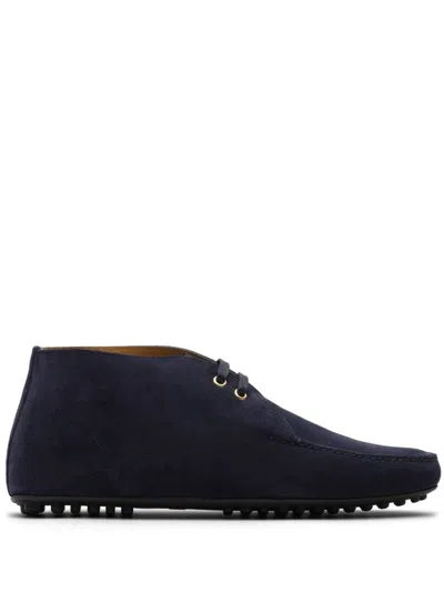 Car Shoe Suede Driving Boots In Blau